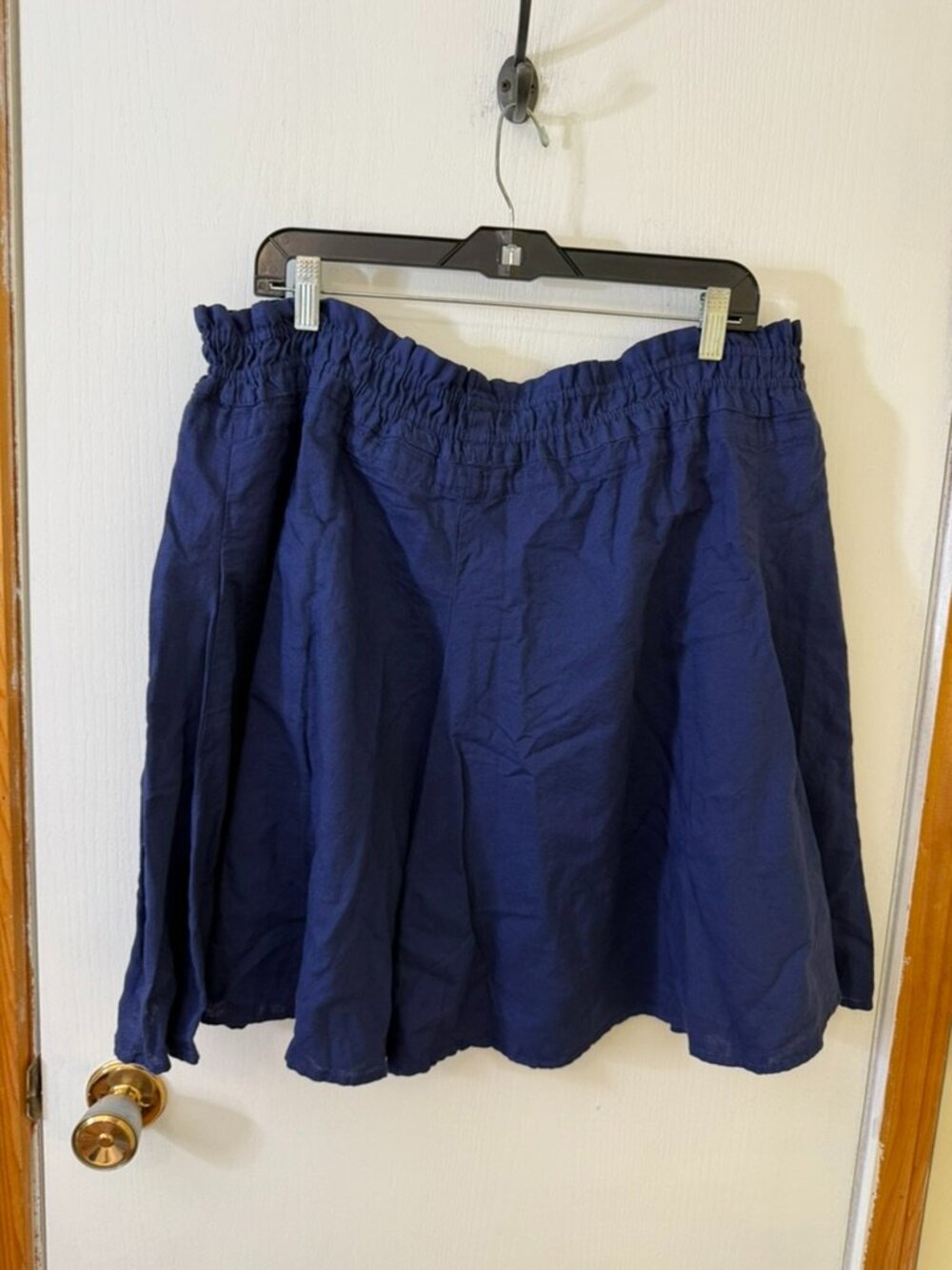 🦋 2/30 NWT Joe Fresh Navy Linen Pull-On Skater Skirt XXL - Picture 4 of 8